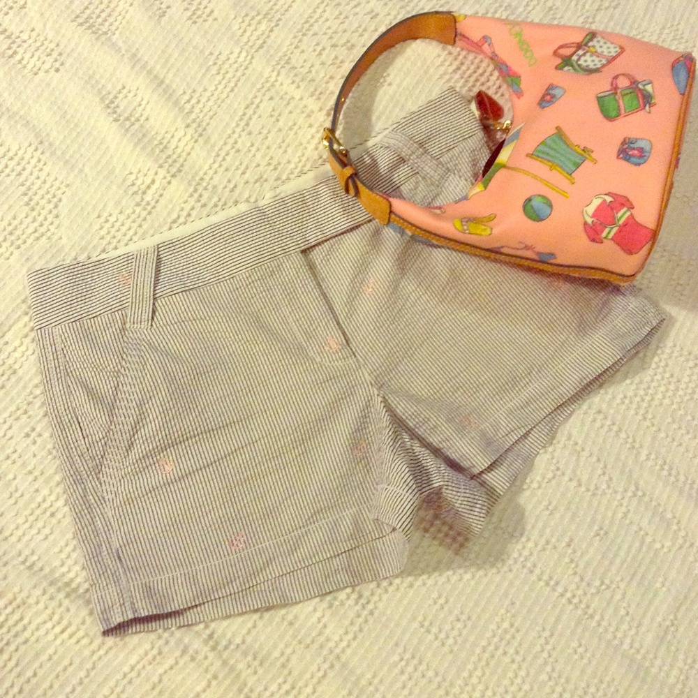 🚣J. Crew Seersucker and Anchor Embroidered Shorts